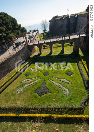 モンジュイック城の庭園　スペインの風景写真素材 9774932