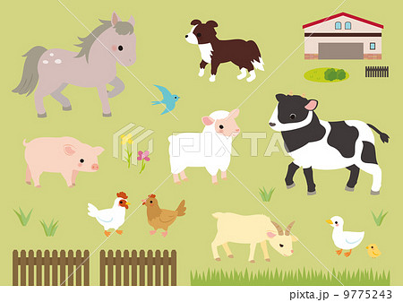 牧場の動物たちのイラスト素材 牧場の動物たちのイラスト素材
