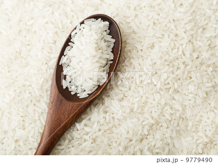 White rice on spoon 9779490