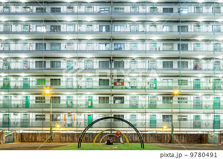 Public estate in Hong Kong at night Public estate in Hong Kong at night 9780491