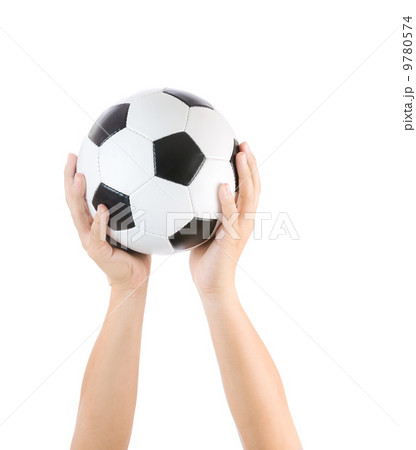 Hands holding soccer ball Hands holding soccer ball 9780574