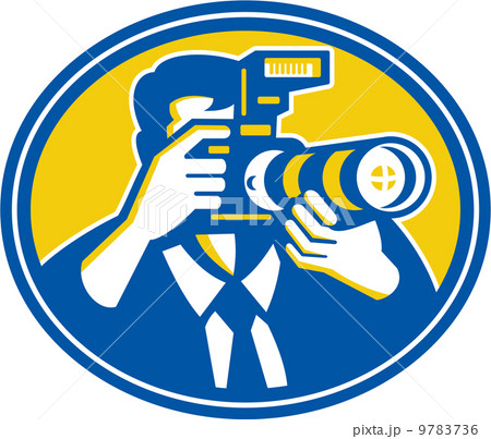 Photographer Shooting DSLR Camera Retro 9783736