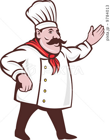 cartoon italian chef with mustache 9784013