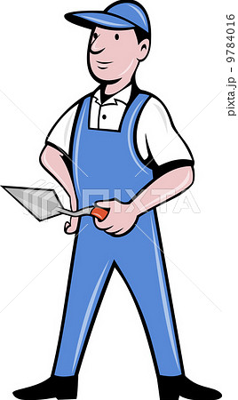 Brick layer mason plasterer worker standing Brick layer mason plasterer worker standing 9784016