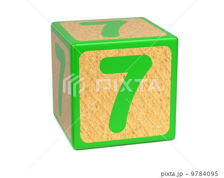 Number 7 - Childrens Alphabet Block. 9784095