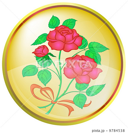 Button, red rose 9784538