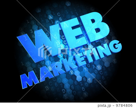 Web Marketing on Dark Digital Background. 9784806