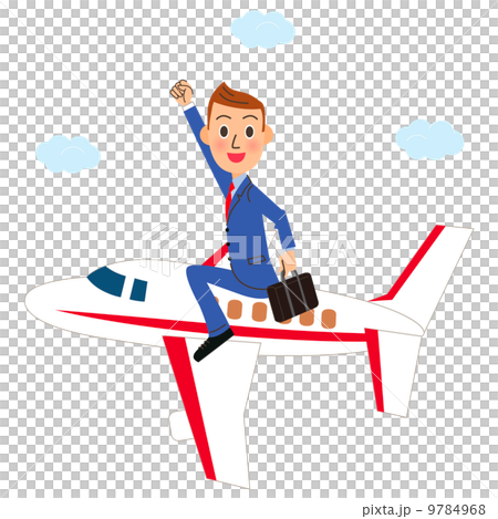 飛行機に乗って出張するサラリーマン 飛行機に乗って出張するサラリーマン 9784968