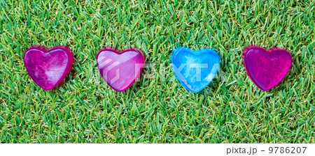 Heart-shaped soap on green grass Heart-shaped soap on green grass 9786207