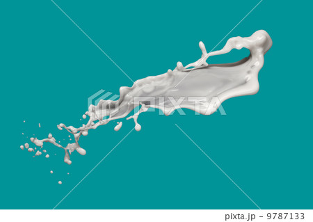 milk splash isolated on blue background 9787133
