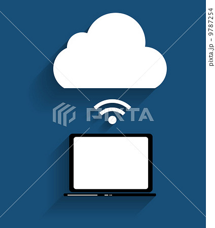 Cloud Computing Concept on Different Electronic Devices. Vector  9787254