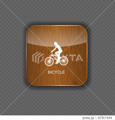 Bicycle wood application icons Bicycle wood application icons 9787494