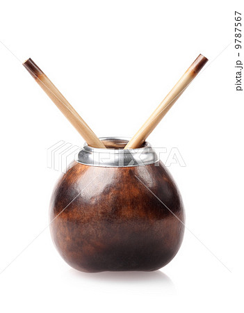 calabash with two bombillas isolated on white background calabash with two bombillas isolated on white background 9787567