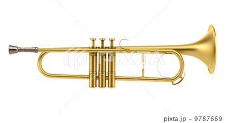 brass trumpet isolated on white background brass trumpet isolated on white background 9787669