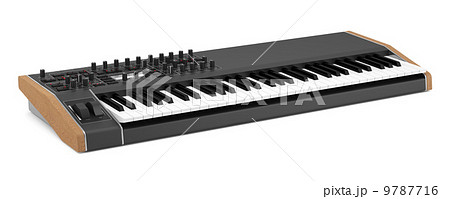 black synthesizer isolated on white background 9787716