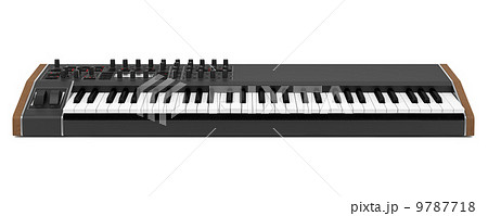 black synthesizer isolated on white background 9787718