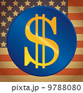 US dollar on a US flag background 9788080