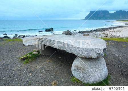 Haukland beach summer view (Norway, Lofoten). Haukland beach summer view (Norway, Lofoten). 9790505