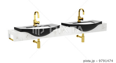modern double black bathroom sink isolated on white background 9791474