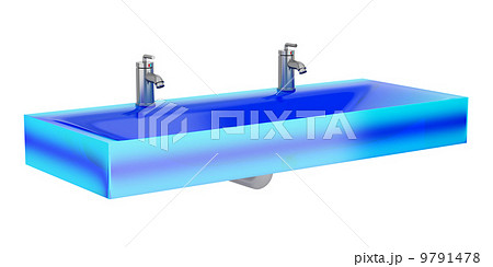 modern blue glass double bathroom sink isolated on white backgro modern blue glass double bathroom sink isolated on white backgro 9791478