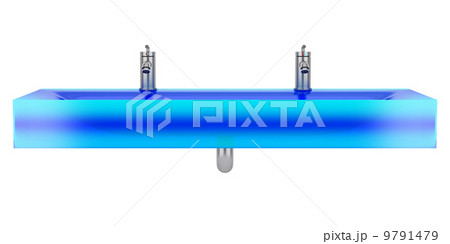 modern blue glass double bathroom sink isolated on white backgro modern blue glass double bathroom sink isolated on white backgro 9791479