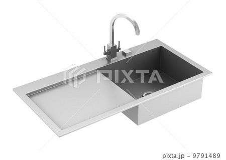 modern metal sink isolated on white background modern metal sink isolated on white background 9791489