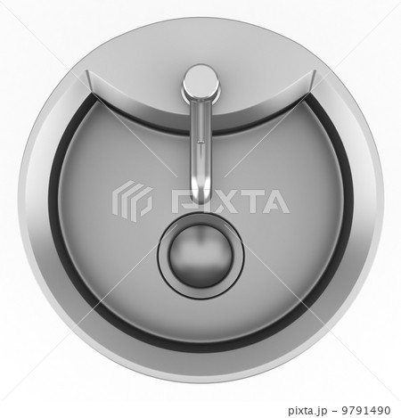 top view of modern metal sink isolated on white background top view of modern metal sink isolated on white background 9791490