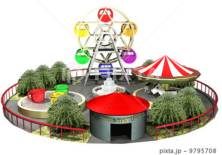 遊園地のイラスト素材
