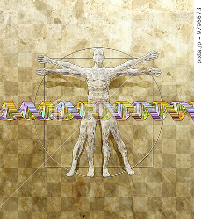 人体と遺伝子配列のイメージ 9796673