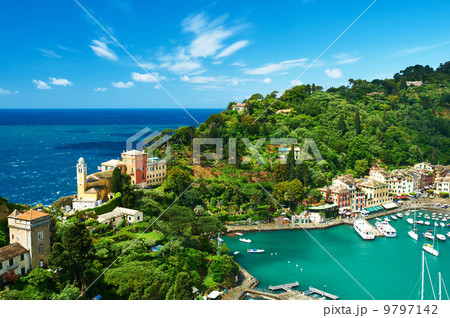 Portofino village on Ligurian coast, Italy Portofino village on Ligurian coast, Italy 9797142
