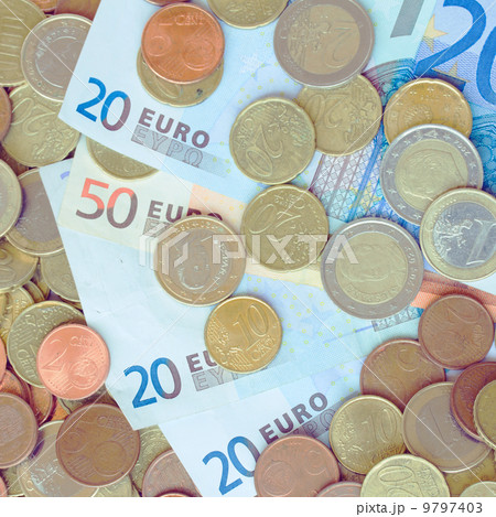 euro coins and banknotes 9797403