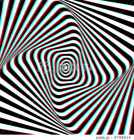Anaglyph Opt Art Illustration 9798914