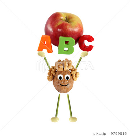 Healthy eating. Funny little man of the walnut Healthy eating. Funny little man of the walnut 9799016