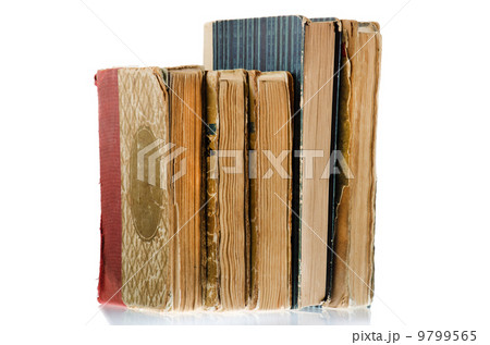 pile of old books, isolated on white 9799565