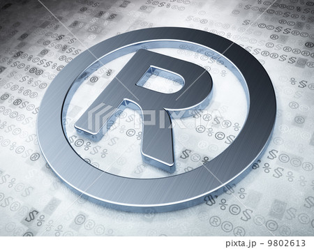 Law concept: Silver Registered on digital background Law concept: Silver Registered on digital background 9802613