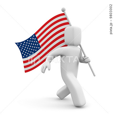 3d man and USA flag 3d man and USA flag 9803002