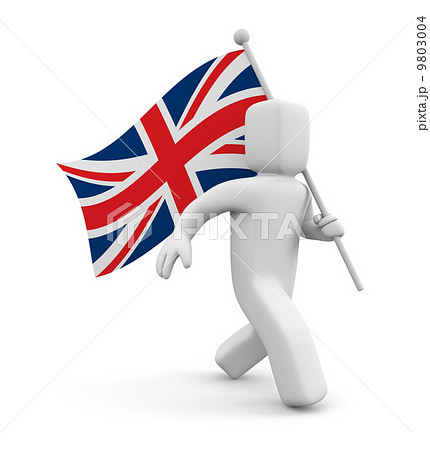 3d man and Great Britain flag 9803004