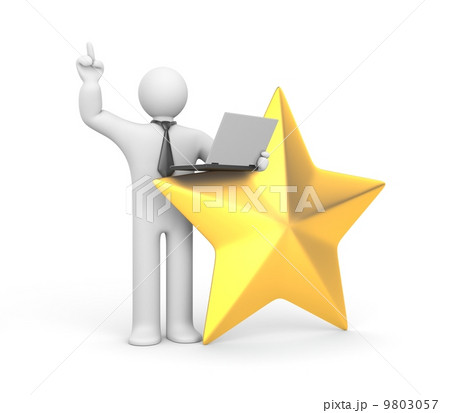 Businessman with notebook and star 9803057