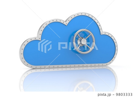 Cloud and safe lock. Secure metaphor. 9803333