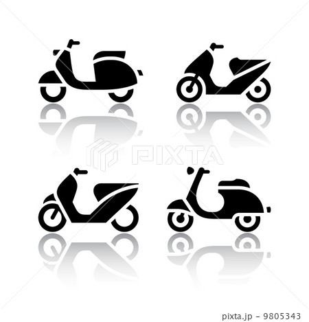 Set of transport icons - scooter and moped 9805343