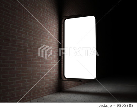 Blank street advertising billboard at night 9805388