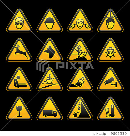 Warning symbols Safety signs set 9805539