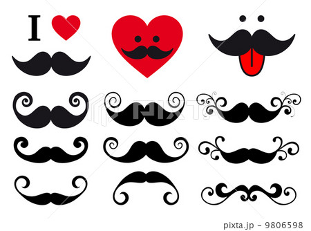curly mustache set, vector design elements curly mustache set, vector design elements 9806598