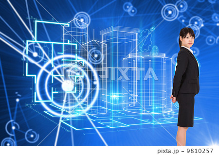 Composite image of serious businesswoman 9810257