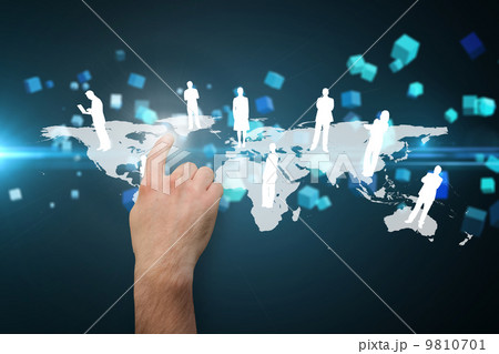 Composite image of hand pointing 9810701