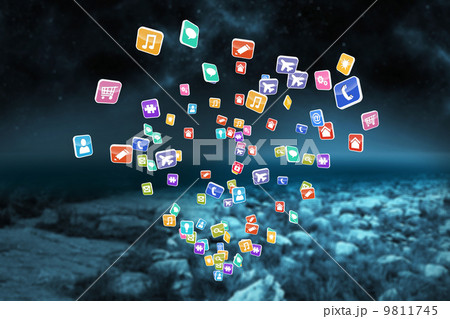 Composite image of colourful computer applications 9811745