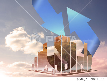 Composite image of green sphere on abstract screen 9811933