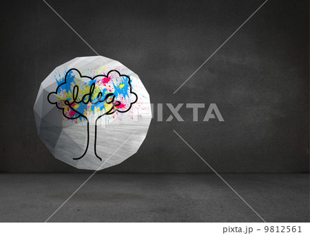 Composite image of idea tree on abstract screen 9812561