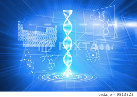 Composite image of dna helix interface Composite image of dna helix interface 9813323