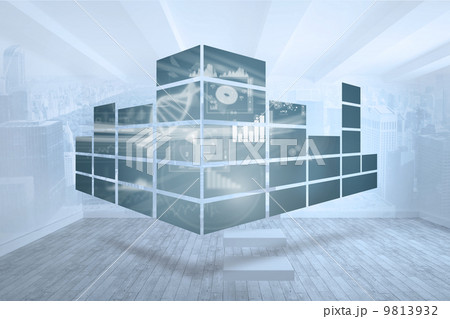 Composite image of dna interface on abstract screen 9813932